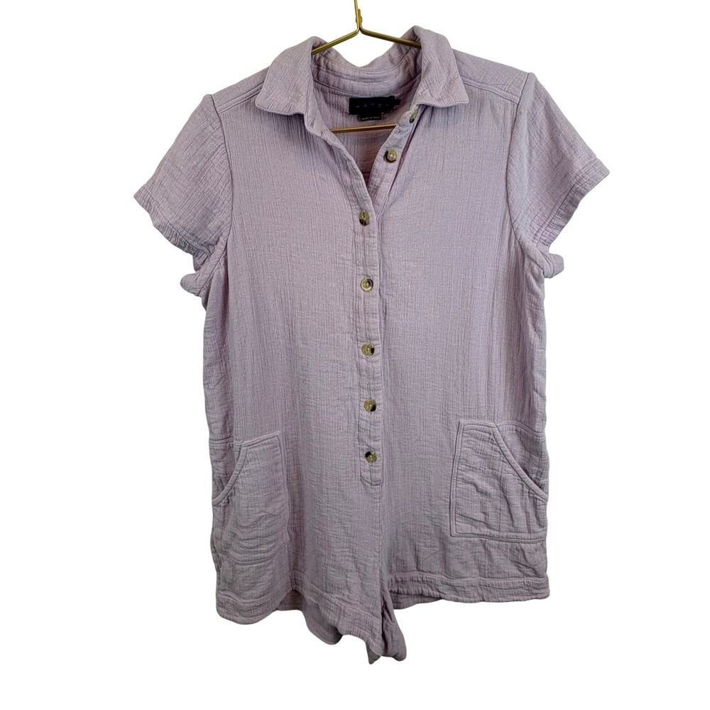 HATCH Maternity The Lenora Romper Lavender Cotton Gauze Short Purple Size 1 / S